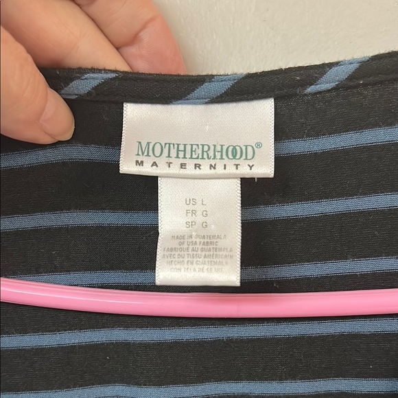 Motherhood Black Sheath Dress with Ruched Wrap Design - Picture 2 of 5